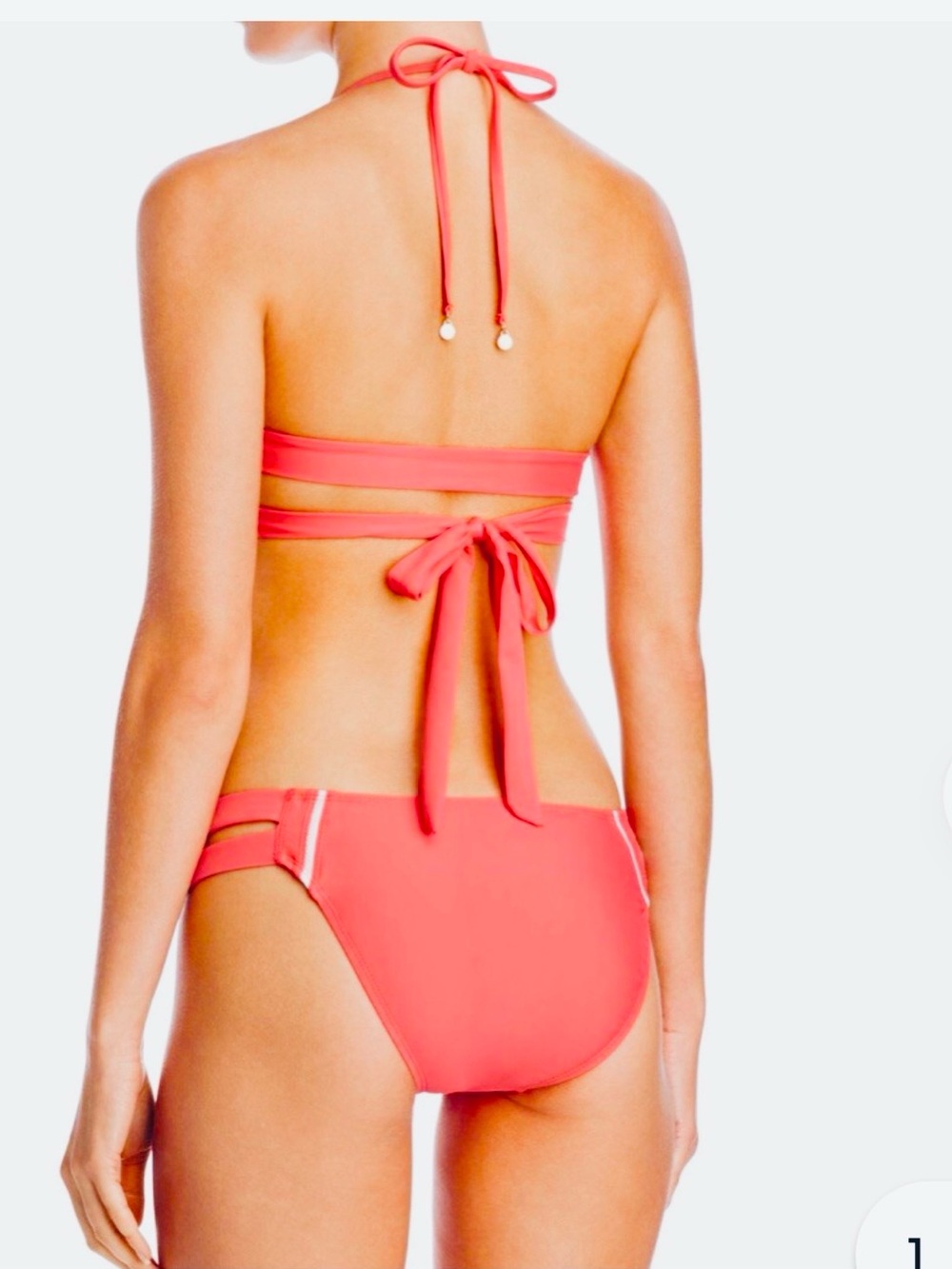NWT 6Shore Road Pooja Wrap Halter Bikini Set - Coral Pink, XS